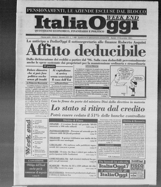 Italia oggi : quotidiano di economia finanza e politica